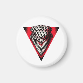 Inverterad röd triangel keffiyeh magnet