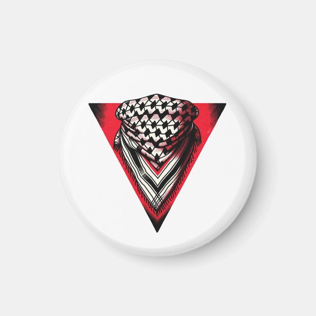 Inverterad röd triangel keffiyeh magnet (Framsidan)
