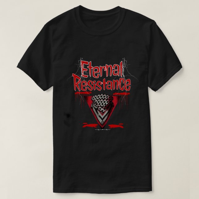 Inverterad röd triangel keffiyeh t shirt (Design framsida)