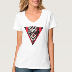 Inverterad röd triangel keffiyeh t shirt