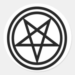 Inverterad svart Pentagram Runt Klistermärke