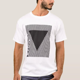 Inverterad triangel på randigt fält t shirt