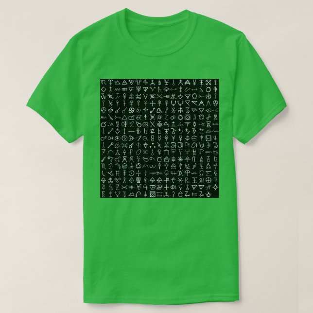 Inverterade alkemiska symboler inverterade t shirt (Design framsida)