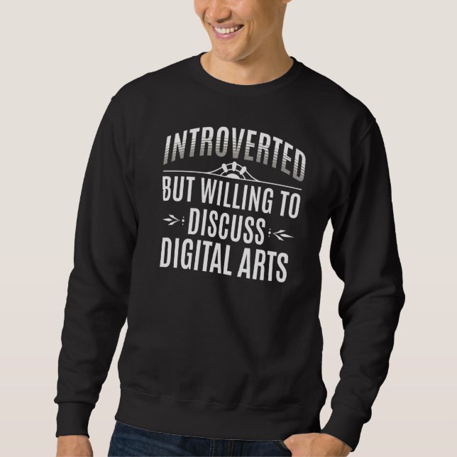 Inverterade digitala konst lång ärmad tröja (Framsida)