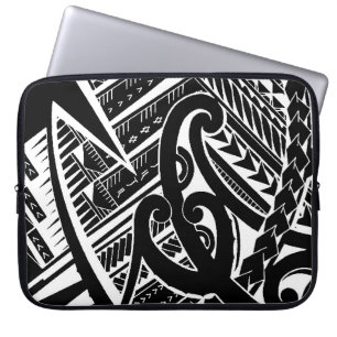 inverterat stam- konstverk för svart samoan laptop sleeve