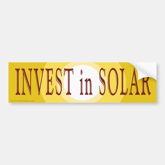 Invest in Solar Bumper Sticker Bildekal (Framsidan)