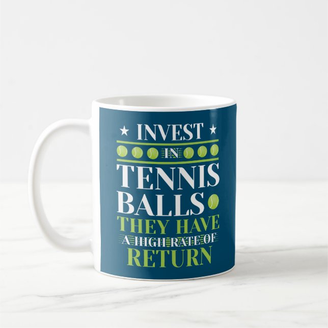Invest in Tennis Bollar Funny Quote Kaffemugg (Vänster)