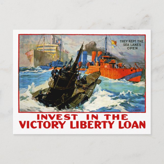 Invest in Victory Liberty Loan Vykort (Framsida)