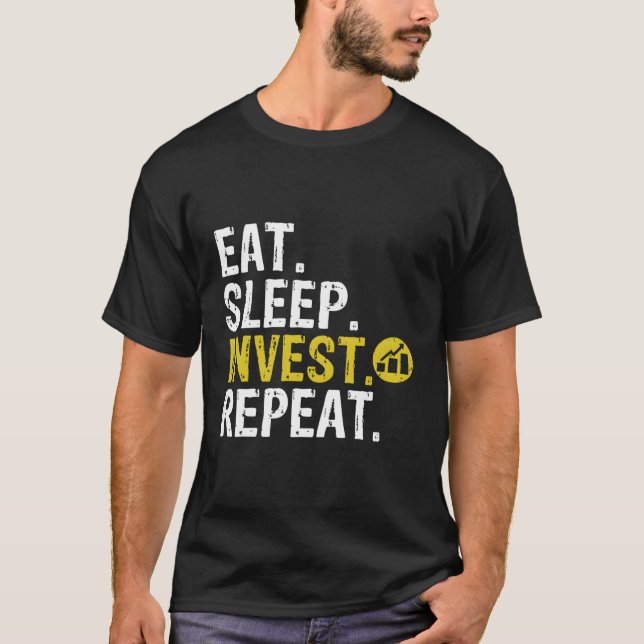 Investera i viloläge, investeringar i upprepad han t shirt (Framsida)