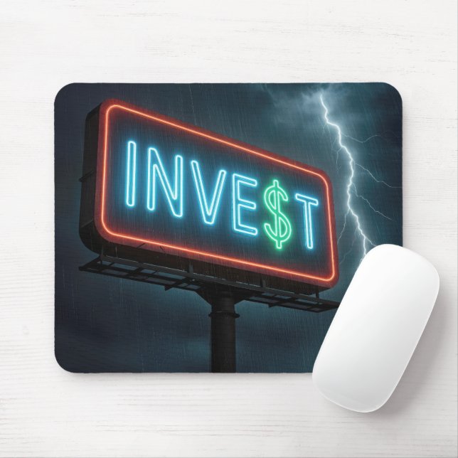 Investera Neon Billboard I en storm Musmatta (Med mus)