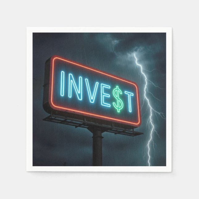 Investera Neon Billboard I en storm Pappersservett (Framsidan)