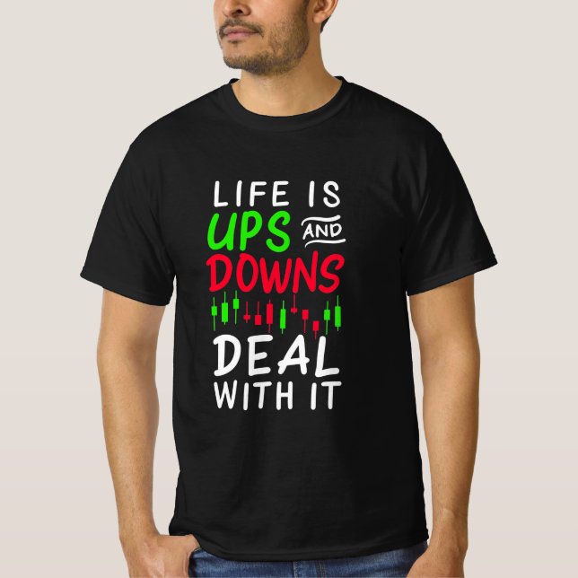 Investerarhandlarens livstid är UPS och Downs T Shirt (Framsida)