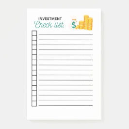 INVESTERINGSKONTROLLFÖRTECKNING POST-IT BLOCK