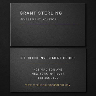 Investment Advisor Svart Professionell Visitkort