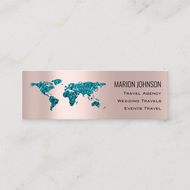 Investments Finance Traveling Blogg World Map Guld Mini Visitkort (Framsida)