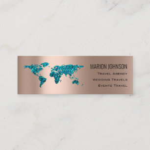 Investments Finance Traveling Blogg World Map Guld Mini Visitkort