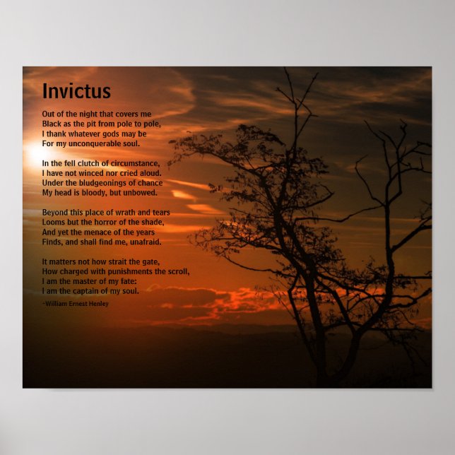 Invictus Dikt, A Will att Överleva Poster (Framsidan)