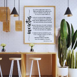 Invictus Dikt av William Ernest Henley Poster
