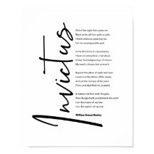 Invictus Dikt by Henley i Modern Black Script