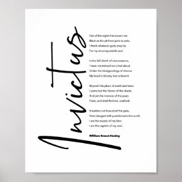 Invictus Dikt by Henley i Modern Black Script Poster