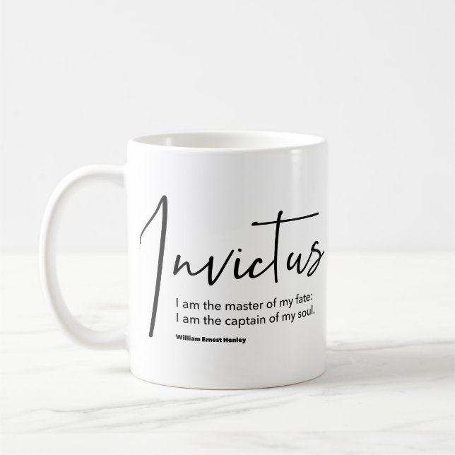 Invictus Dikt - jag är Mästare i mitt öde Kaffemugg (Vänster)
