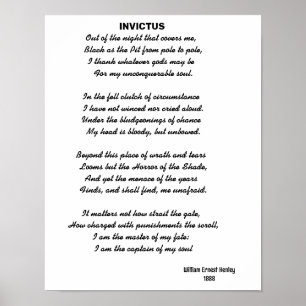INVICTUS dikt Poster