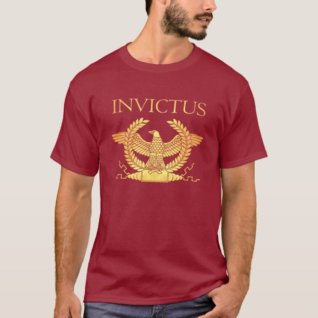 Invictus forntida guld- manar t-skjorta tee shirt (Framsida)