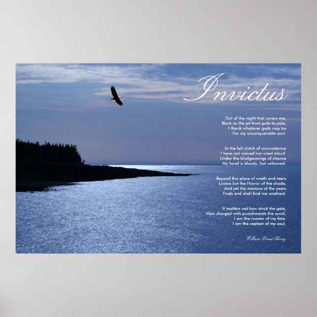 Invictus ~ Inspirational Dikt ~ Canvas Poster (Framsidan)