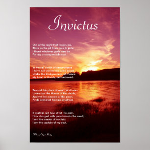 Invictus ~ inspirationell Dikt Poster