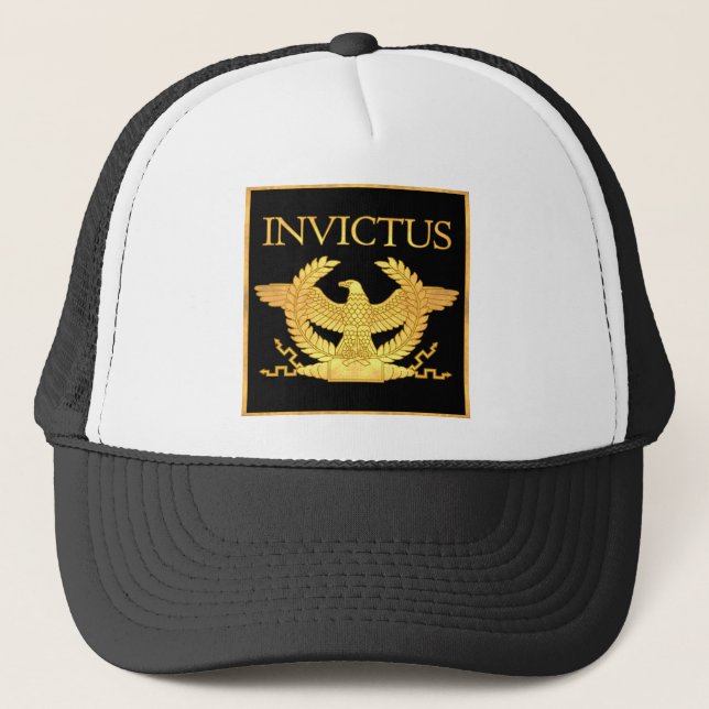 Invictus örn på svart keps (Framsida)