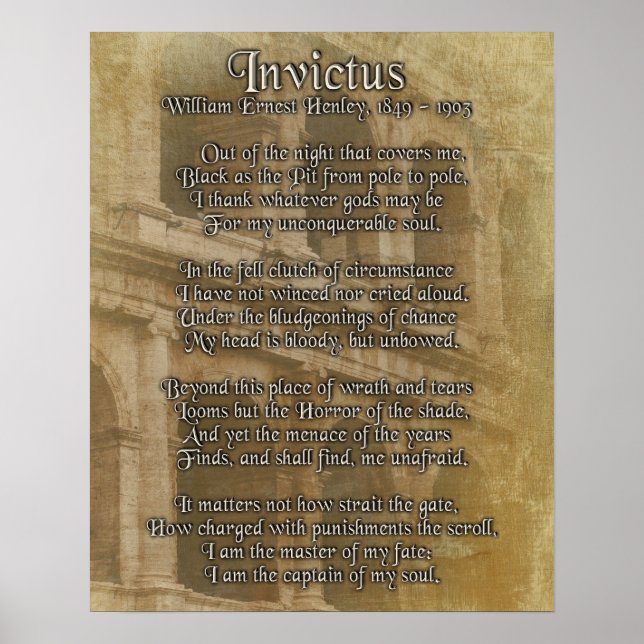 Invictus, propp på objektets bakgrund poster (Framsidan)