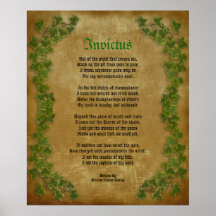 Invictus Victoriandikt på parchment med murgrönaen Poster