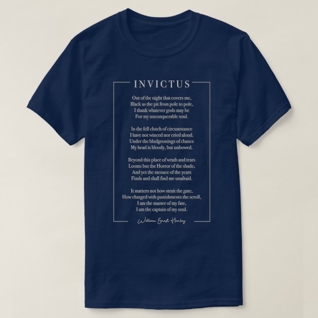 Invictus white t shirt (Design framsida)