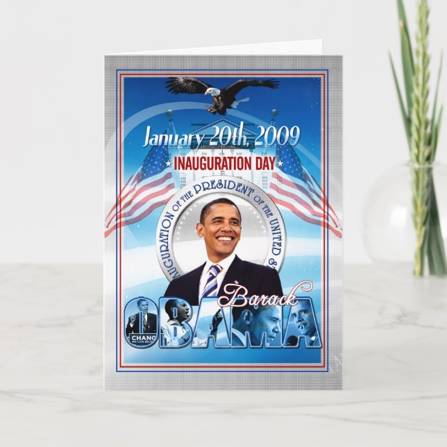 Invigning av Barack Obama Kort (Framsida)