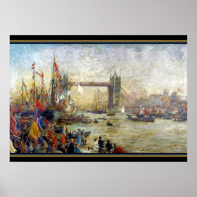 Invigning av Tower Bridge London 1895 Poster (Framsidan)