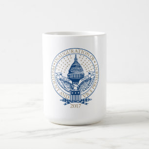 Invigning för logotyp för trumfencentmyntpresident kaffemugg