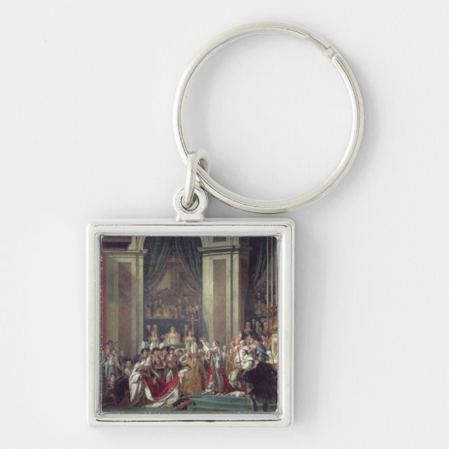 Invigningen av kejsaren Napoleon Fyrkantig Silverfärgad Nyckelring (Framsidan)