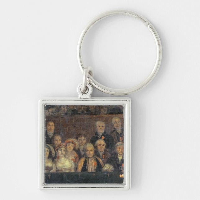 Invigningen av kejsaren Napoleon Fyrkantig Silverfärgad Nyckelring (Framsidan)