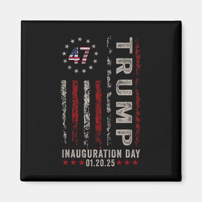 Invigningsdag 2025 Memorabilia USA flagga V Magnet (Framsidan)