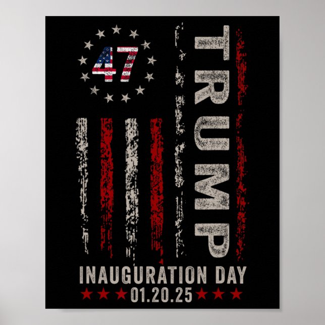 Invigningsdag 2025 Memorabilia USA flagga V Poster (Framsidan)