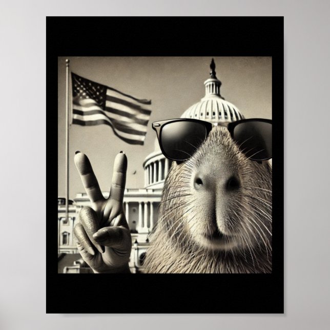 Invigningsdagen 2025 - Capybara Selfie vid kapsyle Poster (Framsidan)