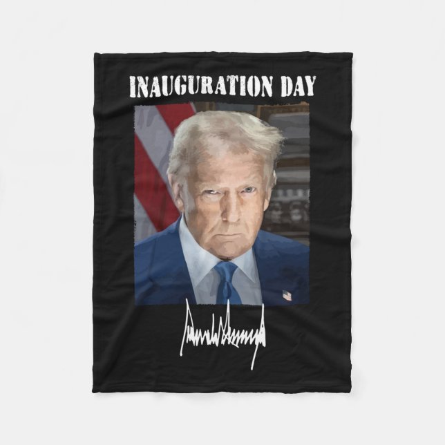 Invigningsdagen 2025 - Donald Trump Presidenten Fleecefilt (Framsidan)