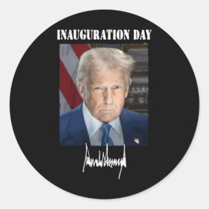 Invigningsdagen 2025 - Donald Trump Presidenten Runt Klistermärke