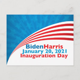 Invigningsdagen för Biden Harris American Flagga Vykort
