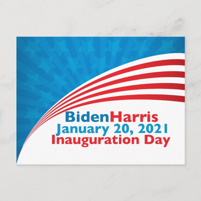 Invigningsdagen för Biden Harris American Flagga Vykort (Framsida)