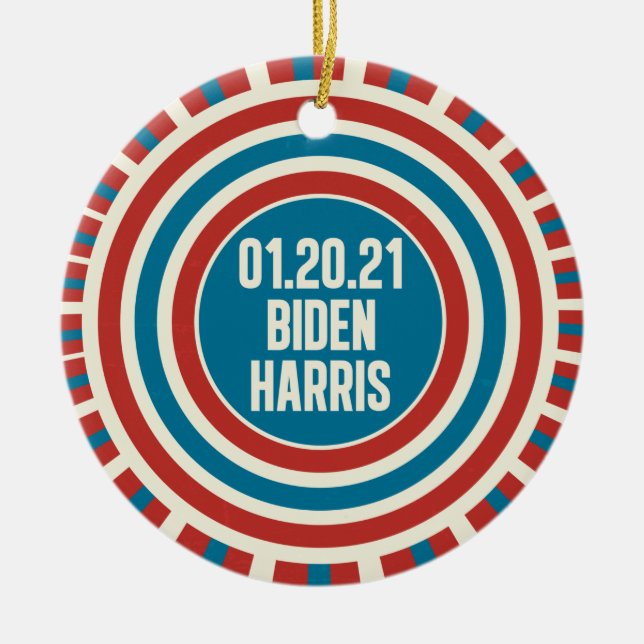 Invigningsdagen för Biden Harris politiska Keepsak Julgransprydnad Keramik (Framsidan)