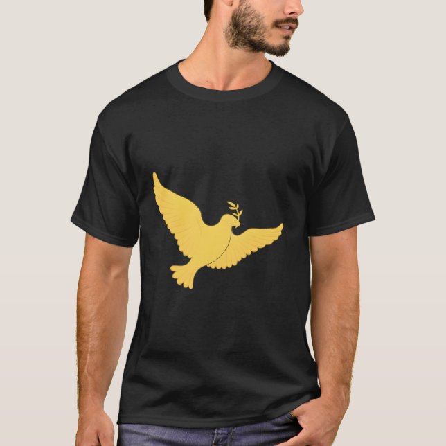 Invigningsdagen Guld Dove Brooch Olive Gren T Shirt (Framsida)