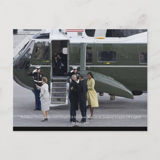 Invigningsdagen i Photos Bush Lämnar Washington Vykort (Framsida)