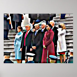 Invigningsdagen President Obama & Donald Trump Poster
