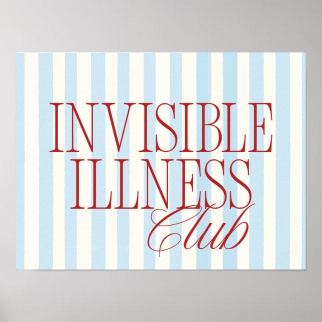 'Invisible Illness Club' Chronic Illness Poster (Framsidan)